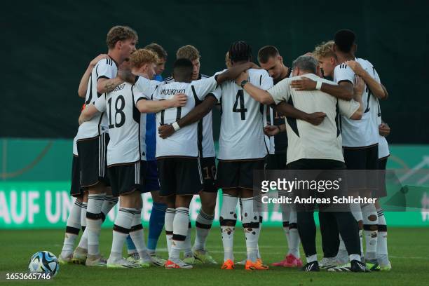 Team of U21 Germany during the International Friendly game between U21 Germany and U21 Ukraine at Ludwigspark Stadion on September 8, 2023 in...