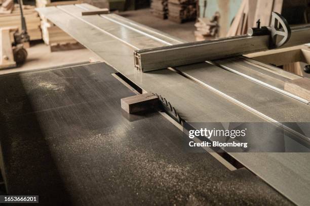 Telescopic sliding table saw at a woodshop in Machagai, Chaco province, Argentina, on Wednesday, Sept. 6, 2023. The majority state-owned Chaco...