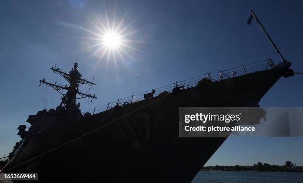 Dpatop - 06 September 2023, Mecklenburg-Western Pomerania, Rostock: The American destroyer USS Paul Ignatius has moored in the overseas port of...