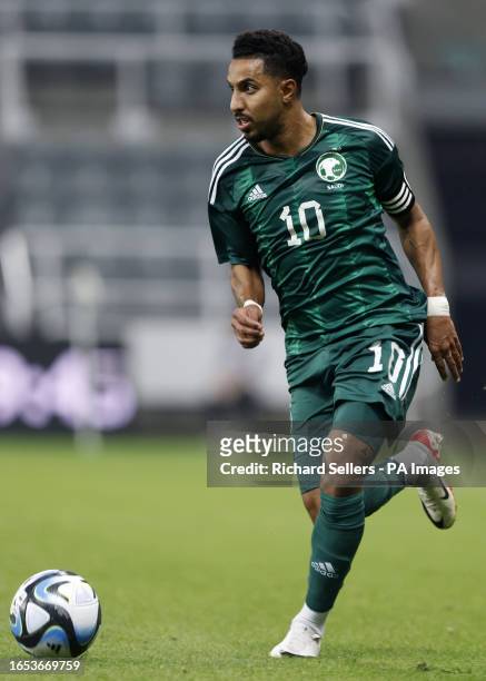 Saudi Arabia's Salem Al-Dawsari on the ball during the international friendly match at St. James' Park, Newcastle upon Tyne. Picture date: Friday...