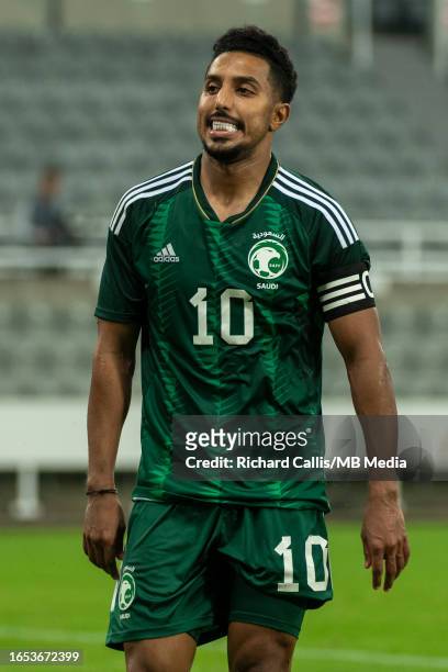 Salem Al-Dawsari of Saudi Arabia disappointed after his teams 3-1 defeat by Costa Rica at St James' Park on September 8, 2023 in Newcastle upon Tyne,...