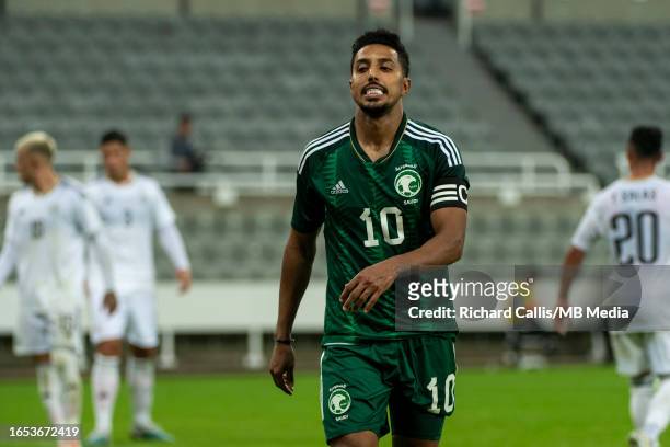 Salem Al-Dawsari of Saudi Arabia disappointed after his teams 3-1 defeat by Costa Rica at St James' Park on September 8, 2023 in Newcastle upon Tyne,...