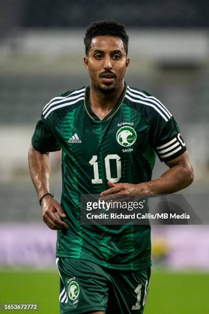 Salem Al-Dawsari of Saudi Arabia running to take a corner at St James' Park on September 8, 2023 in Newcastle upon Tyne, England.