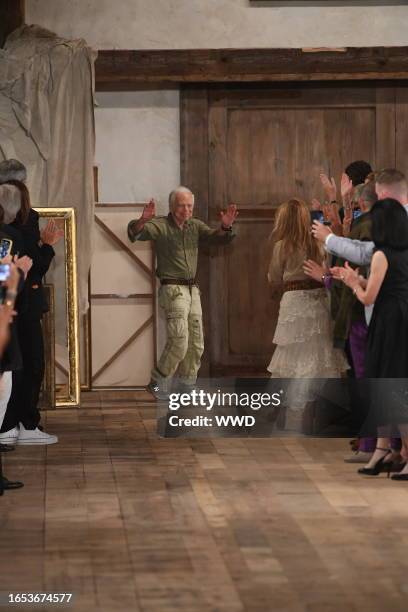 Ralph Lauren on the runway at the Ralph Lauren Spring 2024 Ready To Wear Fashion Show at the Brooklyn Navy Yard on September 8, 2023 in Brooklyn, New...