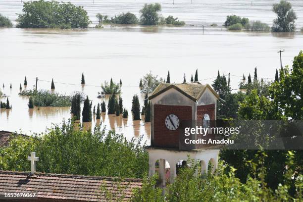 Pineiada Village is submerged after the heavy flood in Thessaly, Greece on September 08, 2023.