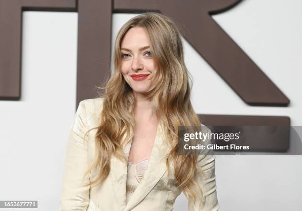 Amanda Seyfried at the Ralph Lauren Spring 2024 Ready To Wear Fashion Show at the Brooklyn Navy Yard on September 8, 2023 in Brooklyn, New York.