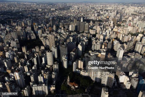 Aerial image of downtown Sao Paulo, Brazil. September 08, 2023.