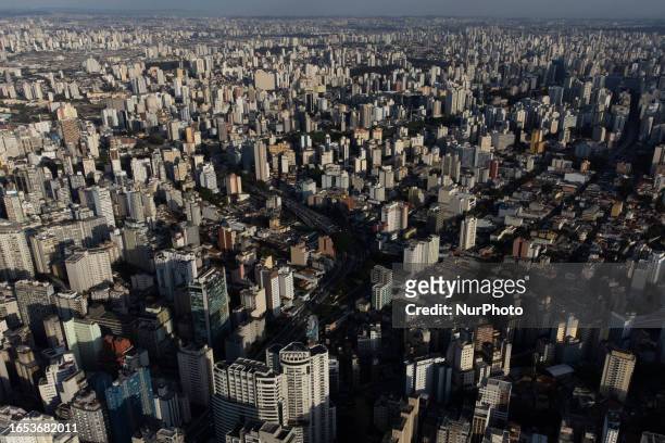 Aerial image of downtown Sao Paulo, Brazil. September 08, 2023.
