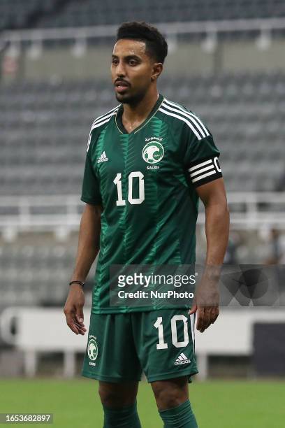 Salem Aldawsari of Saudi Arabia during the International Friendly match between Saudi Arabia and Costa Rica at St. James's Park, Newcastle on Friday...