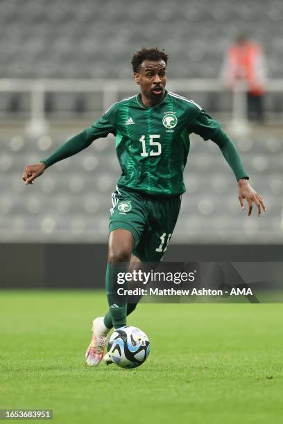 Abdullah Al Khaibari of Saudi Arabia during the International Friendly between Saudi Arabia and Costa Rice at St James' Park on September 8, 2023 in...