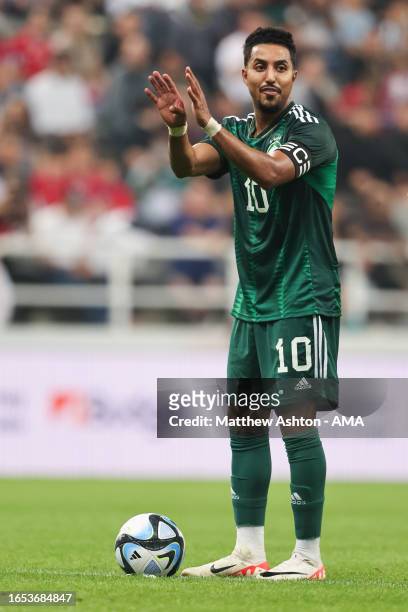 Salem Al-Dawsari of Saudi Arabia during the International Friendly between Saudi Arabia and Costa Rice at St James' Park on September 8, 2023 in...