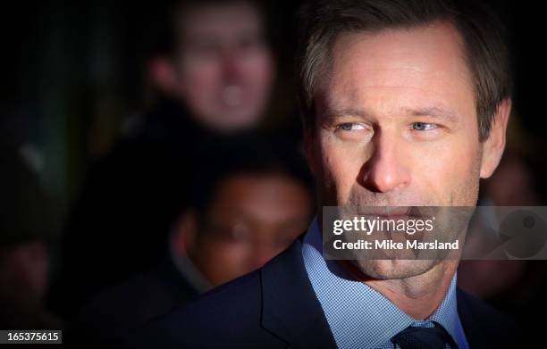 Aaron Eckhart attends the UK Premiere of 'Olympus Has Fallen' at BFI IMAX on April 3, 2013 in London, England.