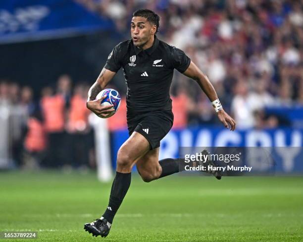 Paris , France - 8 September 2023; Rieko Ioane of New Zealand during the 2023 Rugby World Cup Pool A match between France and New Zealand at the...