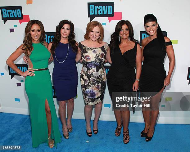 Melissa Gorga, Jacqueline Laurita, Caroline Manzo, Kathy Wakile, and Teresa Giudice of "The Real Housewives of New Jersey" attend the 2013 Bravo...