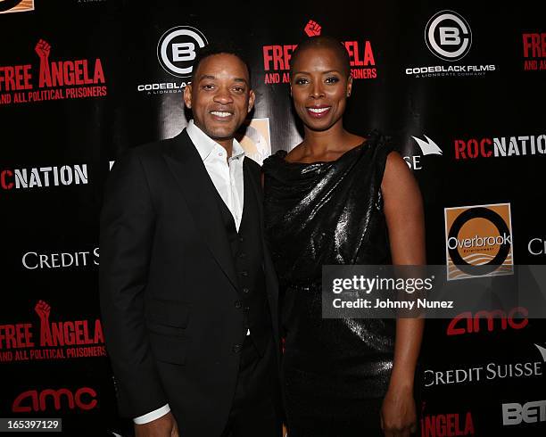 Will Smith and Sidra Smith attend the "Free Angela and All Political Prisoners" New York Premiere at The Schomburg Center for Research in Black...