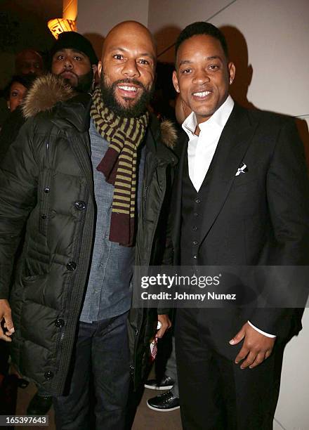 Common and Will Smith attend the "Free Angela and All Political Prisoners" New York Premiere at The Schomburg Center for Research in Black Culture on...