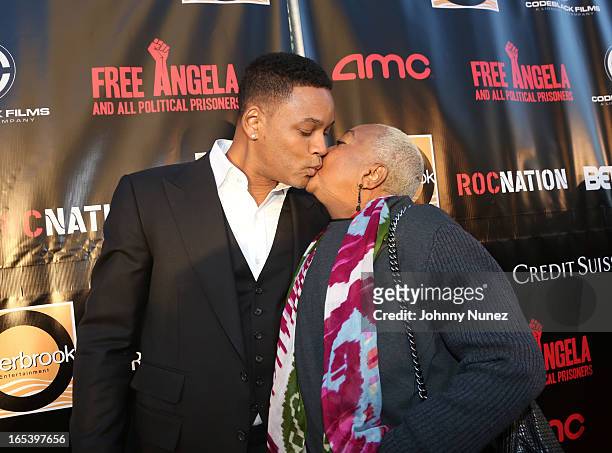 Will Smith and Caroline Bright Smith attend the "Free Angela and All Political Prisoners" New York Premiere at The Schomburg Center for Research in...