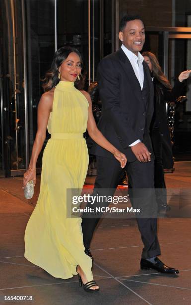Will Smith and Jada Pinkett Smith as seen on April 3, 2013 in New York City.