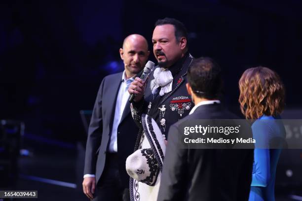 Pepe Aguilar Speaks during the Mexico Siglo XX1 'Lo Haces Tu' event at Auditorio Nacional on September 1, 2023 in Mexico City, Mexico.