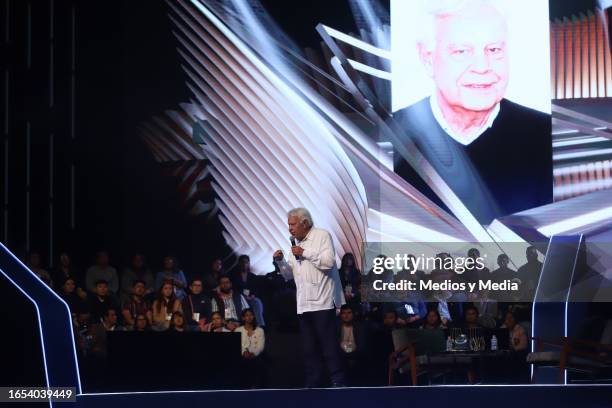 Felipe González speaks during the Mexico Siglo XX1 'Lo Haces Tu' event, at Auditorio Nacional on September 1, 2023 in Mexico City, Mexico.