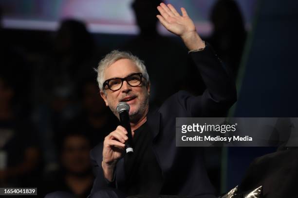 Alfonso Cuarón speaks during the Mexico Siglo XX1 'Lo Haces Tu' event at Auditorio Nacional on September 1, 2023 in Mexico City, Mexico.