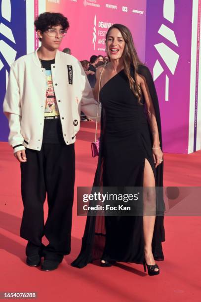 Lee El Mechri and Audrey Dana attend the opening ceremony during the 49th Deauville American Film Festival on September 01, 2023 in Deauville, France.