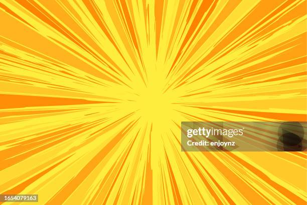 yellow fast zooming comic blast vector illustration background - backgrounds stock illustrations