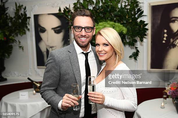 Host and partner Magnifico Giornata, Carrie Keagan and Z100 DJ, Trey Morgan attend the launch party for Magnifico Giornata at Brasserie Beaumarchais...
