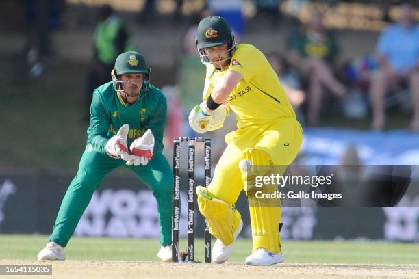 Josh Inglis of Australia during the 2nd Betway One Day International match between South Africa and Australia at Mangaung Oval on September 09, 2023...