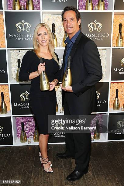 Suzanne Giannella and Ralph Giannella, partners Magnifico Giornata attend the launch party for Magnifico Giornata at Brasserie Beaumarchais on April...