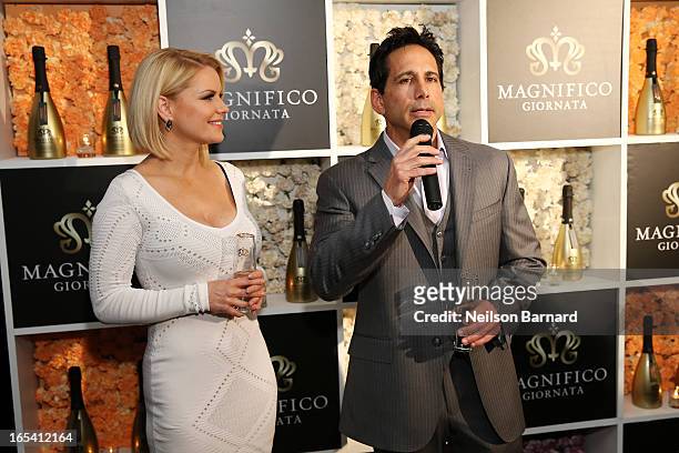 Bob Manfredonia, CEO Magnifico Giornata and VH1 host and partner Magnifico Giornata, Carrie Keagan attend the launch party for Magnifico Giornata at...
