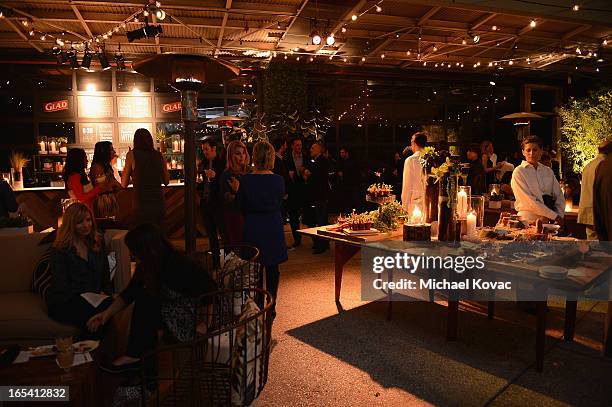 General view of atmosphere at an eco-conscious, adults-night-out party hosted by actress Tiffani Thiessen at The Smog Shoppe on April 3, 2013 in Los...