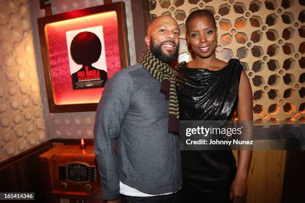 Common and Sidra Smith attend the "Free Angela and All Political Prisoners" New York Premiere after party at Red Rooster Restaurant on April 3, 2013...