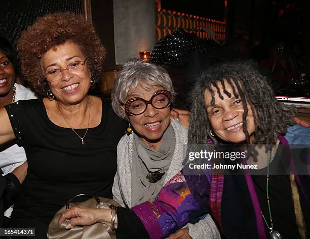 Angela Davis, Ruby Dee and Sonia Sanchez attend the "Free Angela and All Political Prisoners" New York Premiere after party at Red Rooster Restaurant...