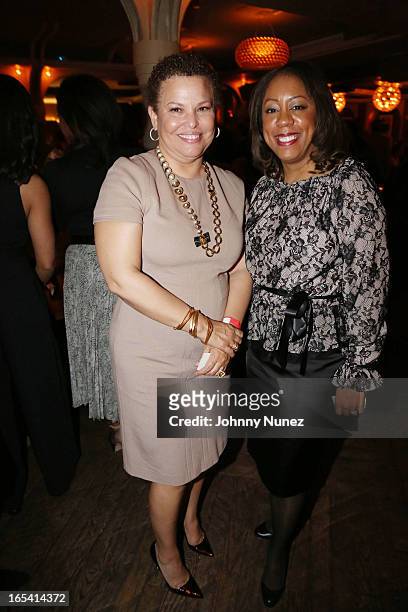 Debra Lee and Michelle Gadsden-Williams attend the "Free Angela and All Political Prisoners" New York Premiere after party at Red Rooster Restaurant...