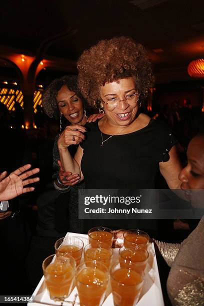 Angela Davis attends the "Free Angela and All Political Prisoners" New York Premiere after party at Red Rooster Restaurant on April 3, 2013 in New...