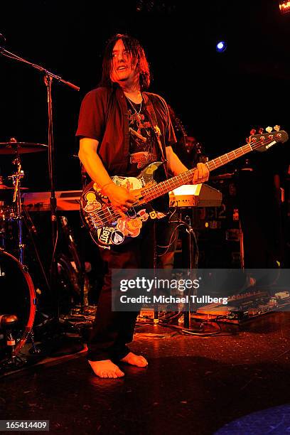 Bassist Robby Takac of the Goo Goo Dolls performs live at Troubadour on April 3, 2013 in West Hollywood, California.