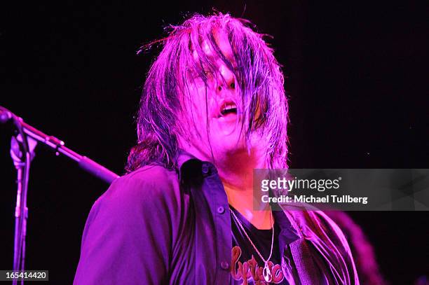 Bassist Robby Takac of the Goo Goo Dolls performs live at Troubadour on April 3, 2013 in West Hollywood, California.