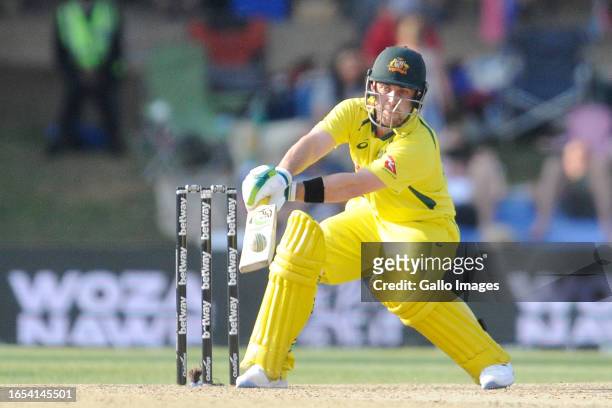 Josh Inglis of Australia during the 2nd Betway One Day International match between South Africa and Australia at Mangaung Oval on September 09, 2023...