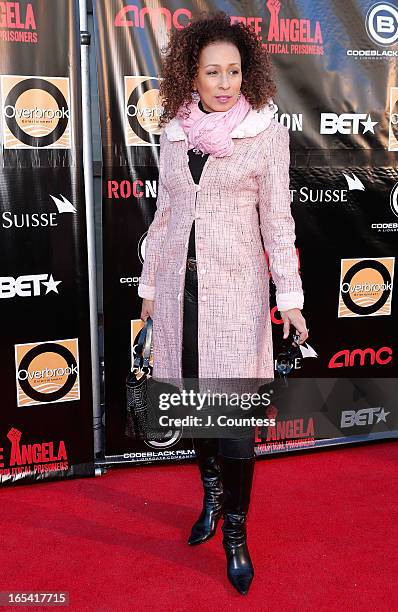 Actress Tamara Tunie attend the "Free Angela and All Political Prisoners" New York Premiere at The Schomburg Center for Research in Black Culture on...