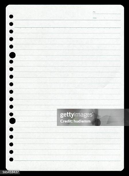 notepad page paper background textured isolated - ripped lined paper stock pictures, royalty-free photos & images