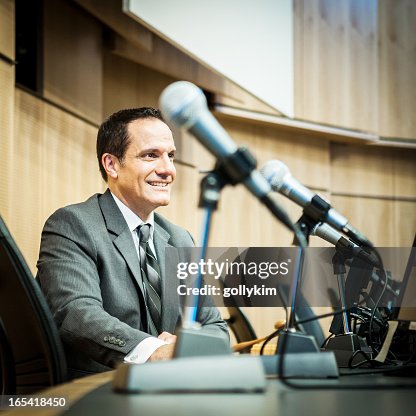 Happy Politician at the auditorium