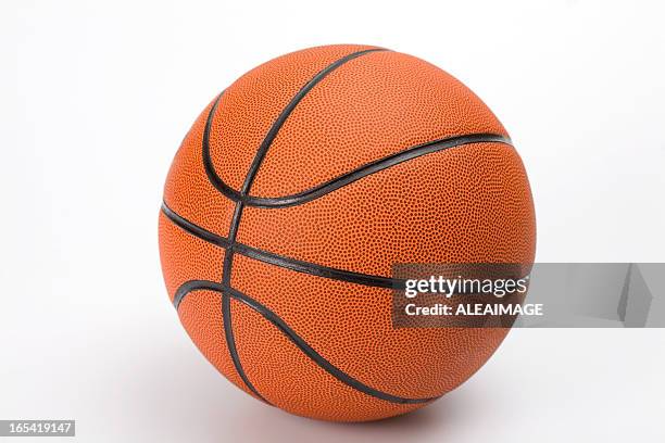 basketball ball with clipping path - sports ball white background stock pictures, royalty-free photos & images