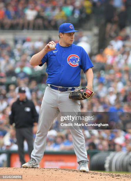 Michael Rucker of the Chicago Cubs pitches during the game against the Detroit Tigers at Comerica Park on August 23, 2023 in Detroit, Michigan. The...