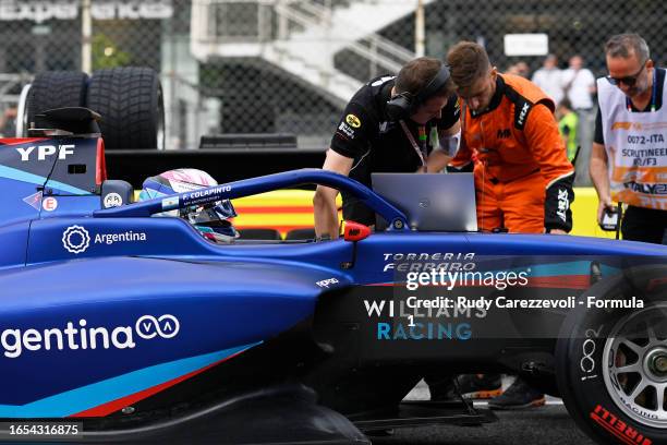 Franco Colapinto of Argentina and MP Motorsport prepares to drive on the grid during the Round 10:Monza Sprint race of the Formula 3 Championship at...