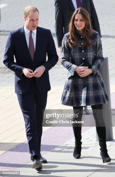 Prince William, Earl of Strahearn and Catherine, Countess of Strathearn visit the Emirates Arena on April 4, 2013 in Glasgow, Scotland. The Emirates...