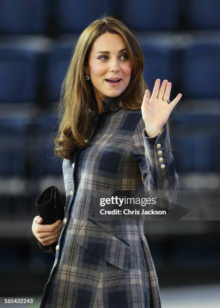 Catherine, Countess of Strathearn visits the Emirates Arena on April 4, 2013 in Glasgow, Scotland. The Emirates Arena will play host to several...