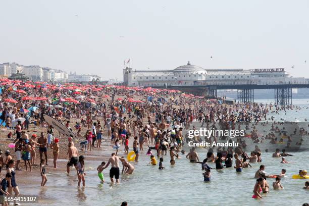 Thousands of sun-seekers and sunbather enjoy late summer heatwave as temperatures are expected to reach 32 degrees Celsius in many parts of the UK,...