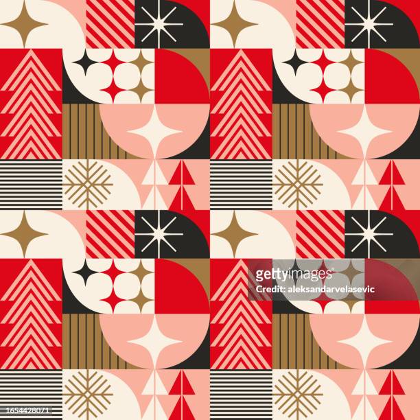 seamless holiday retro pattern - holiday stock illustrations