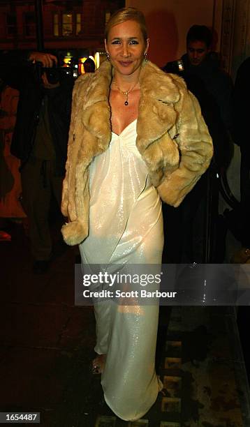 Television presenter Tania Bryer arrives at the De Beers LV store launch party November 21, 2002 in London, England. The flagship store is a...